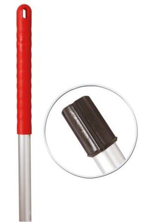 Red Aluminum Brush Handle - 1.4 Metre - Red Grip