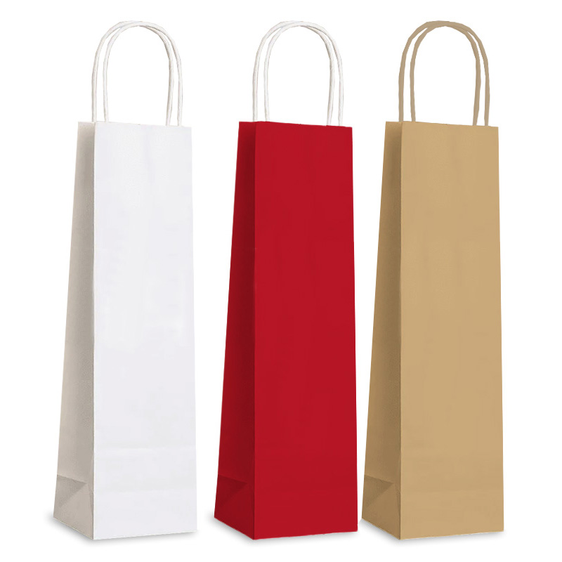 Luxury Bottle Bag with Twisted Handles - White - 300x Per Pack