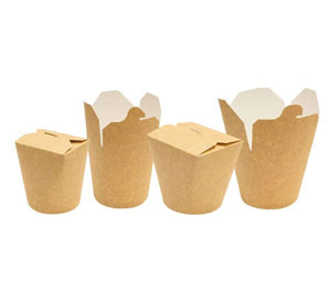 26oz Kraft Compostable Noodle Box - Round Bottom - 50x Per Pack