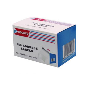 GoSecure Self Adhesive Address Labels 89mm x 36mm - 250 Labels Per Pack