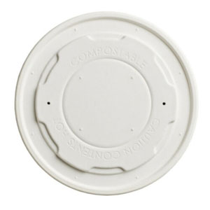 8oz Lids - Compostable Soup Cups Lids - 50x Per Pack