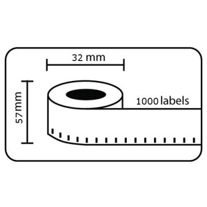 Compatible Dymo Label 32mm x 57mm 11354 White Roll - 1x Roll Per Pack