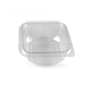 Square Plastic Salad Containers with Lid 250cc - 50x Per Pack