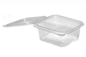 Square Plastic Salad Containers with Lid 500cc - 50x Per Pack