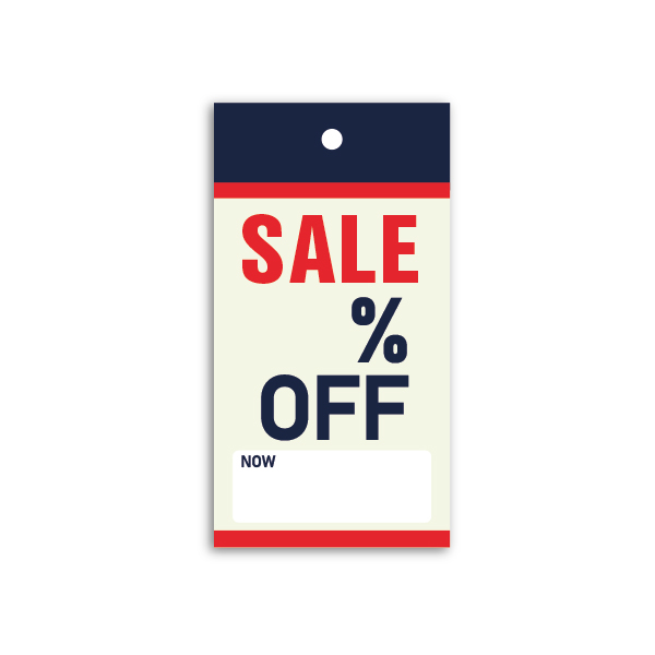 Strung Pricing Tags - Sale 45mm x 85mm - 100 Per Pack