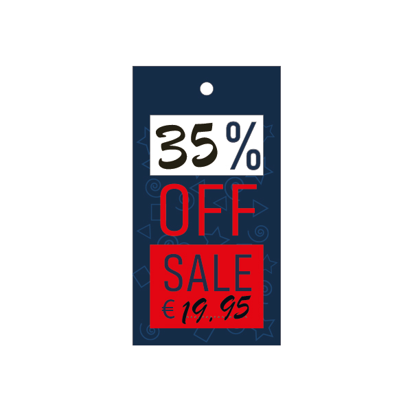 Strung Pricing Tags - Sale  45mm x 85mm - 100 Per Pack