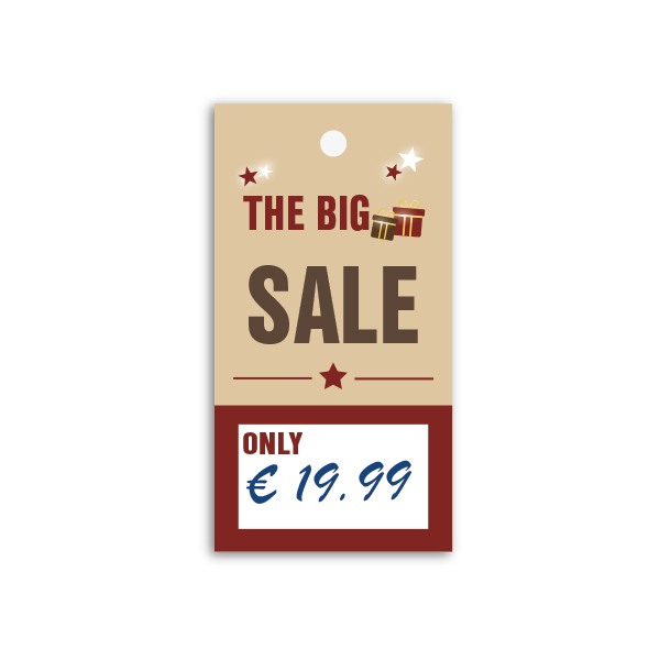 Strung Pricing Tags - Big Sale 45mm x 85mm - 100 Per Pack