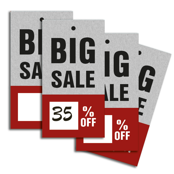 Strung Pricing Tags - Big Sale  Off 45mm x 85mm - 100 Per Pack