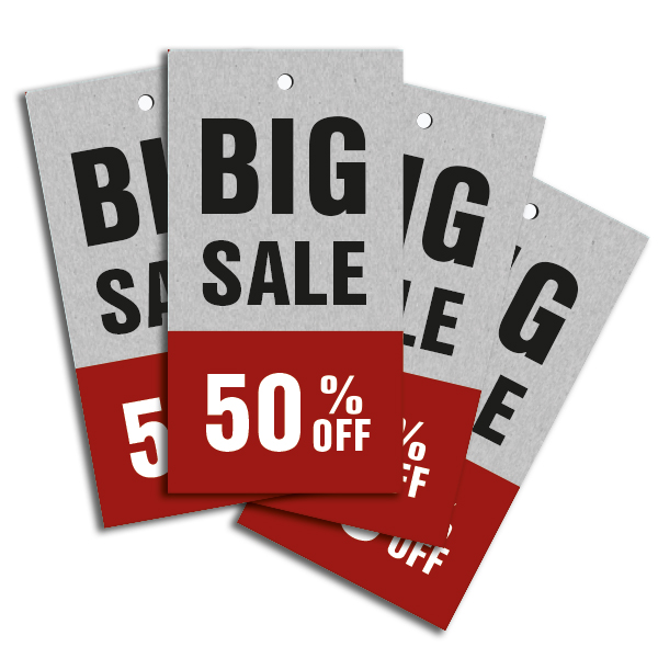 Strung Pricing Tags - Big Sale 50 Off 45mm x 85mm - 100 Per Pack