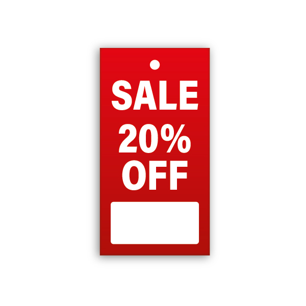 Strung Pricing Tags - 45mm x 85mm - 100 Per Pack