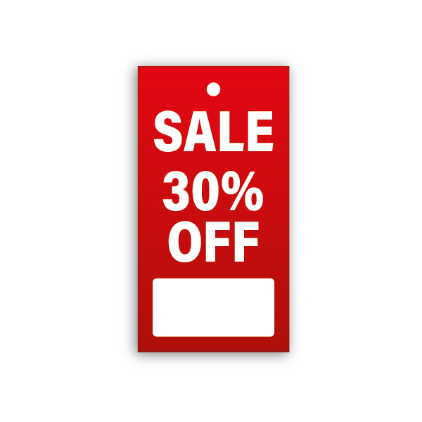 Strung Pricing Tags - 45mm x 85mm - 100 Per Pack