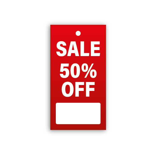 Strung Pricing Tags - 45mm x 85mm - 100 Per Pack