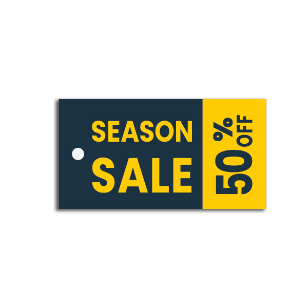 Strung Pricing Tags - Season Sale 50 Off 45mm x 85mm - 100 Per Pack