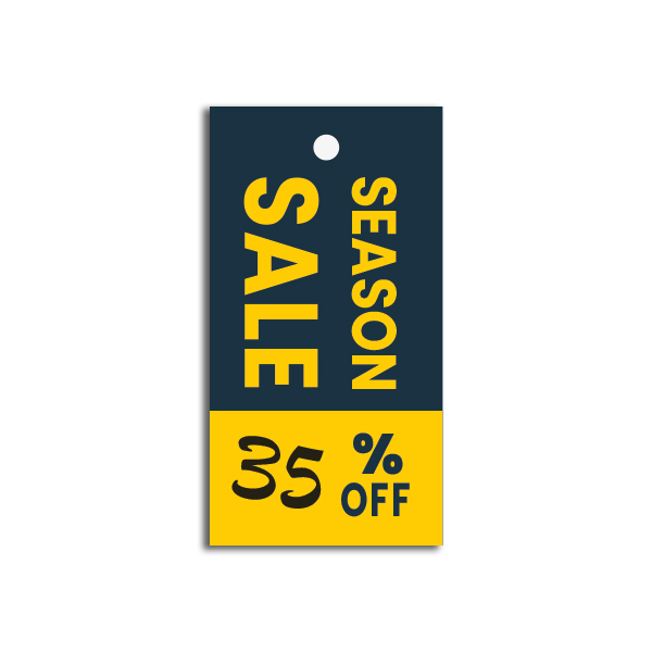 Strung Pricing Tags - Season Sale -  Off 45mm x 85mm - 100 Per Pack