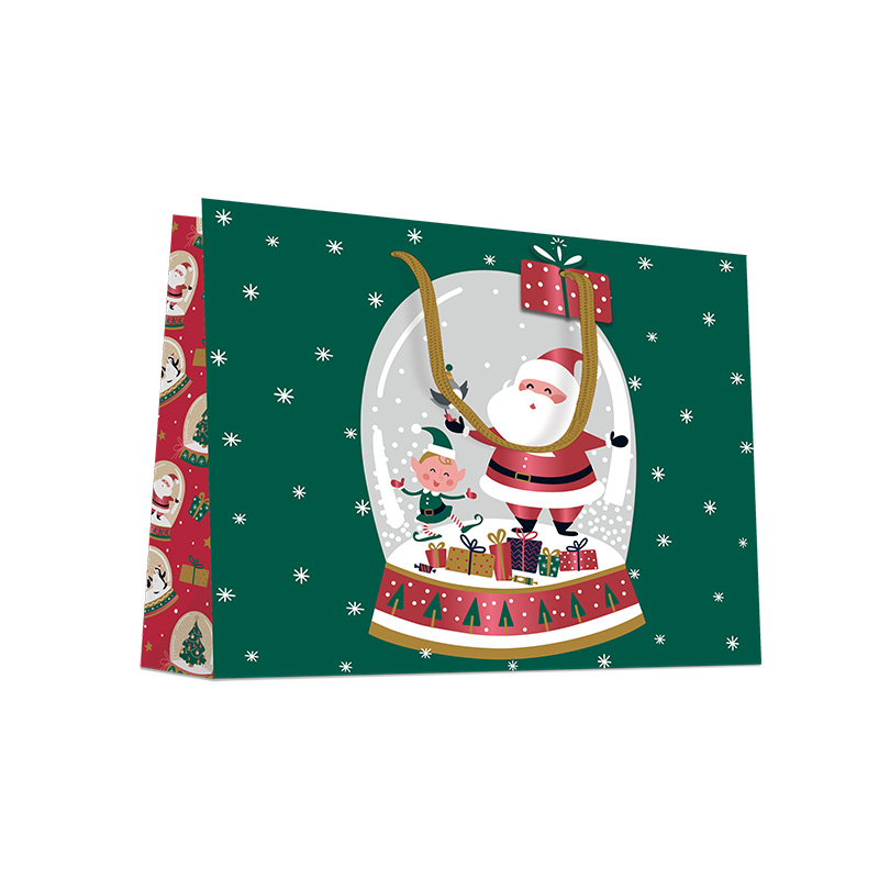 Luxury Christmas Gift Bag with Rope Handles - Design Santa - Wide Extra Large Size - 20x Per Pack