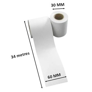 Epson Thermal Continuous Label - 60mm x 34 Meters x 30mm - 1x Label Per Roll
