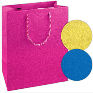 Luxury Glitter Gift Bags Medium - 12 x Assorted Pack
