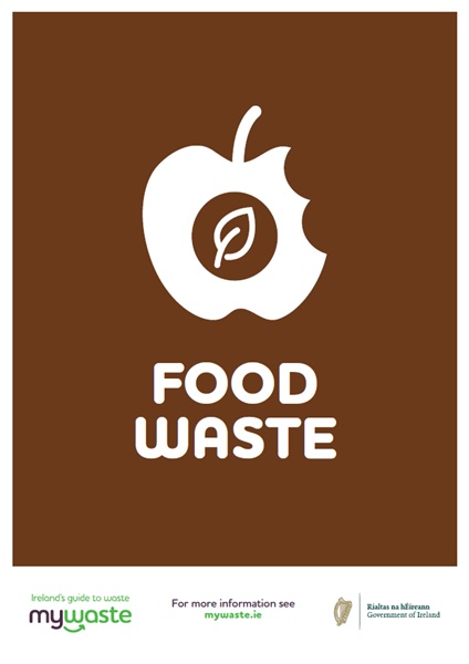 Label A5 - Food Waste Brown - 1x Per Pack