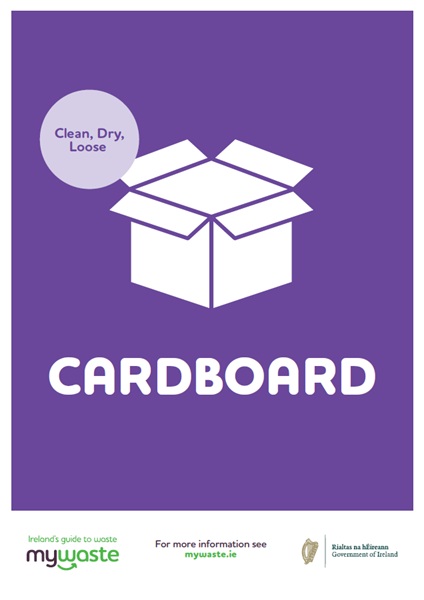  Label A5 - Recycle Waste Cardboard - 1x Per Pack
