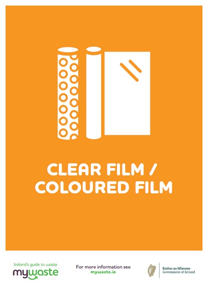 Label A5 - Recycle Waste Clear/Coloured Film - 1x Per Pack