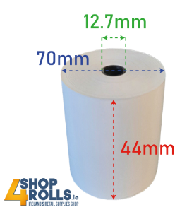 Thermal Till Rolls 44mm x 70mm - 20 Rolls Per Box