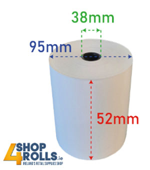 Thermal Till Rolls 52mm x 95mm - Used in Scales 20 Rolls Per Box