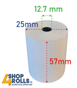 57mm x 25mm x 12.7mm Taxi Receipt Rolls