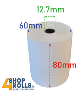 Thermal Till Rolls 80mm x 60mm - 20 Rolls Per Box