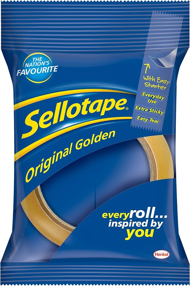 Sellotape Original Golden Tape 18mm x 66m - 1x Roll Per Pack