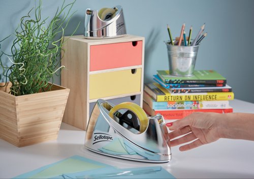 Sellotape Chrome Dispenser Large - 1x Per Pack