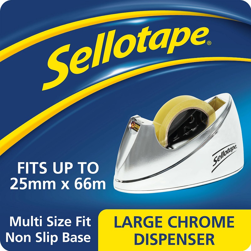 Sellotape Chrome Dispenser Large - 1x Per Pack
