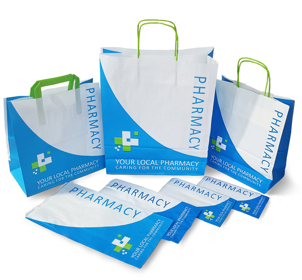 Pharmacy Bags Flat Handle - Medium - 250x Per Pack