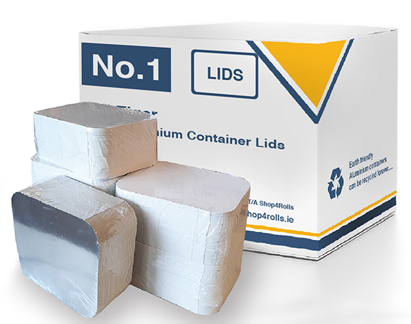 No.1 Standard Foil Tray Lids 123mm x 94mm - 1000x Per Case