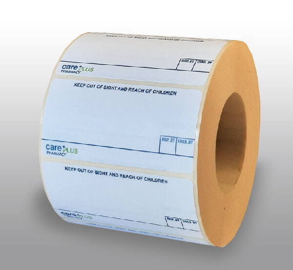 Pharmacy Labels Care Plus 37mm x 70mm - 1000x Labels Per Roll