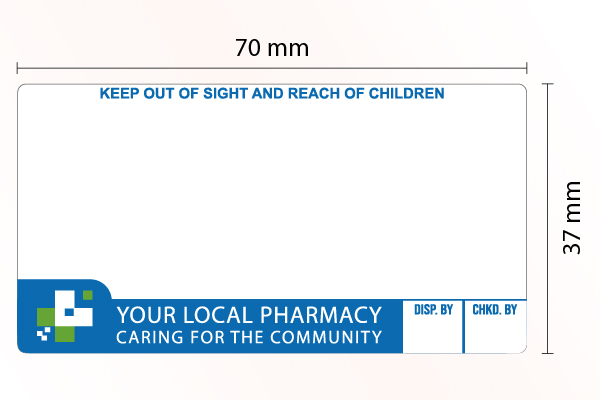 Pharmacy Labels Generic 37mm x 70mm - 1000x Labels Per Roll