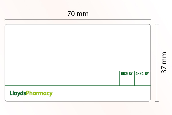 Pharmacy Labels Lloyds 37mm x 70mm - 1000x Labels Per Roll