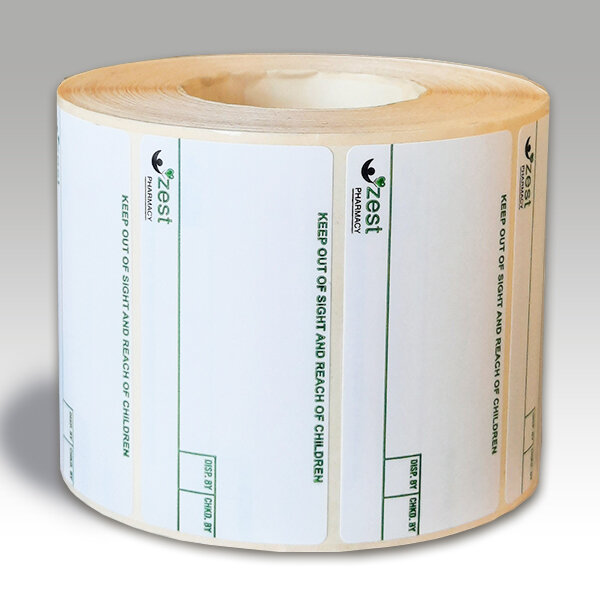 Pharmacy Labels Zest 37mm x 70mm - 1000x Labels Per Roll