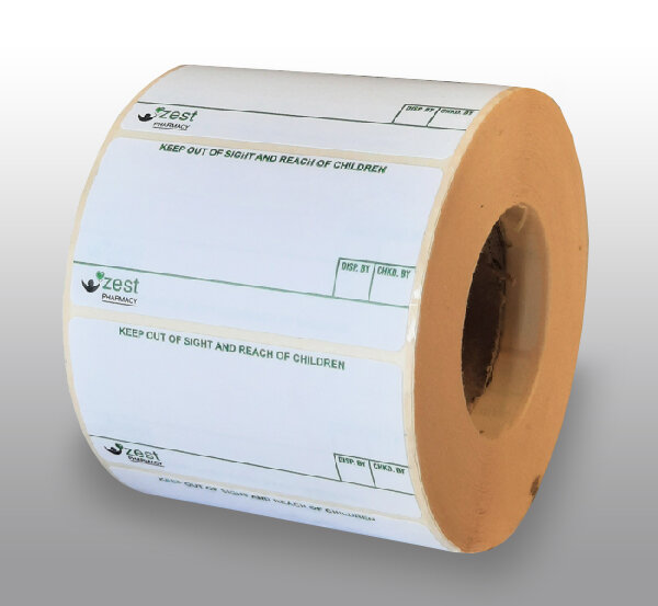 Pharmacy Labels Zest 37mm x 70mm - 1000x Labels Per Roll