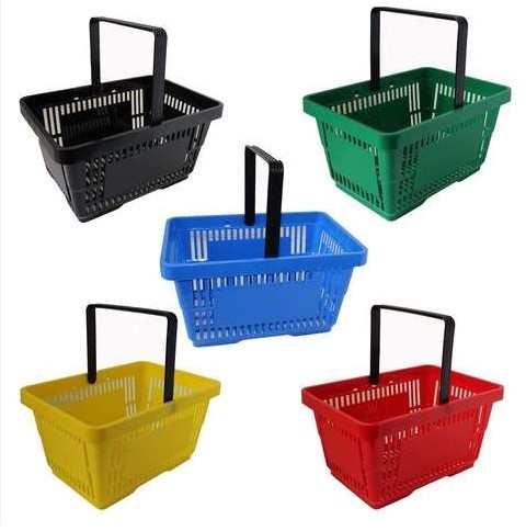 Blue Plastic Shopping Basket - 28L - 1 Per Pack