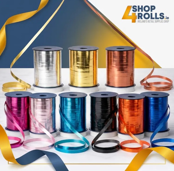 Curling Ribbon Fuschia Metallic Glossy - 10mm x 250m  - 1x Roll Per Pack