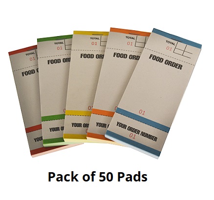 Restaurant Waiter Pads Small 1x Ply Colour Coded - Pack of 50