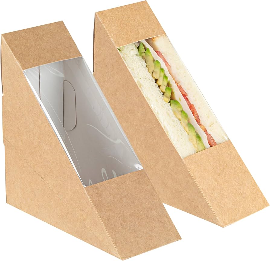 Single Sandwich Wedge - Front Load Kraft - 123mm x 52mm x 123mm - 250x Per Case