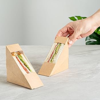 Single Sandwich Wedge - Front Load Kraft - 123mm x 52mm x 123mm - 250x Per Case