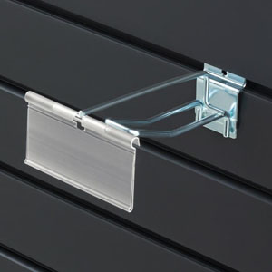 Slatwall Double Hook with Swinging Pocket 150mm - 1x Per Pack