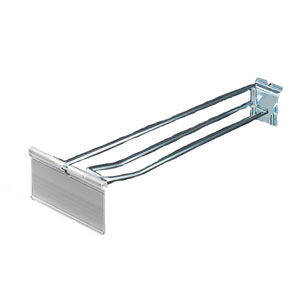 Slatwall Double Hook with Swinging Pocket 250mm - 1x Per Pack