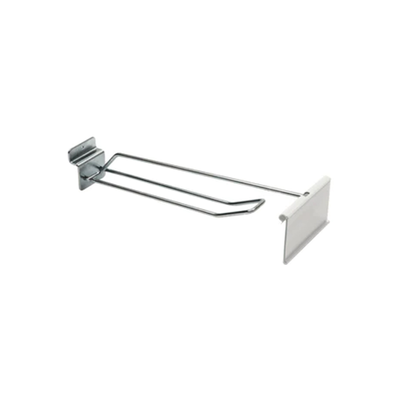 Slatwall Double Hook with Swinging Pocket 300mm - 1x Per Pack