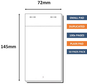 Duplicate Restaurant Waiter Pads - Small - Pack of 50