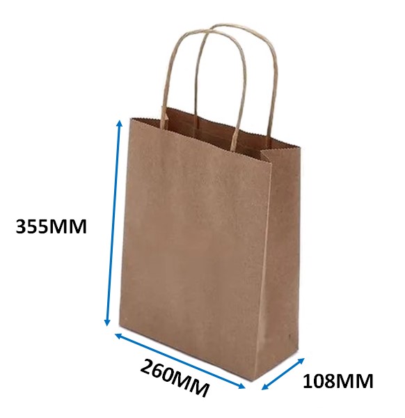 Small Fashion Bags - Twisted Handle Kraft - 125x Per Pack