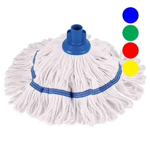 Socket Mop Head - Premium Cotton White 300gsm - 1x Per Pack