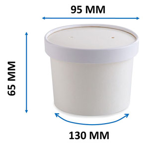 White 8oz Soup Container, Cup Only - 25 Per Pack